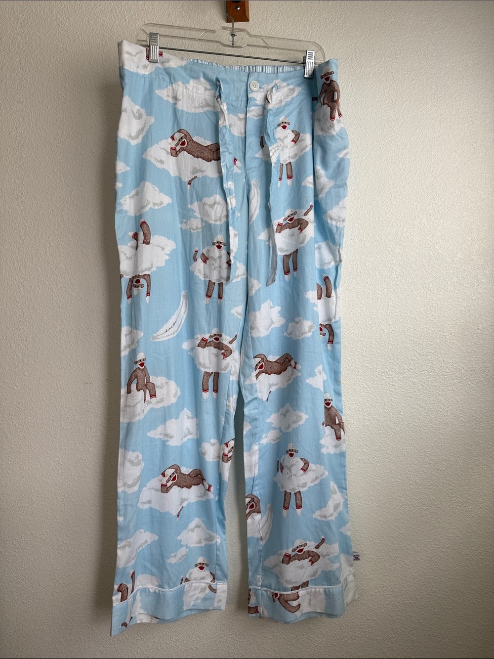 NWOT Nick & Nora Sock Monkey Cloud 100% cotton Pajama Pants L cottagecore